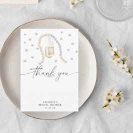 Tarjeta De Agradecimiento Perlas y Prosecco - gracias a la ducha de novia