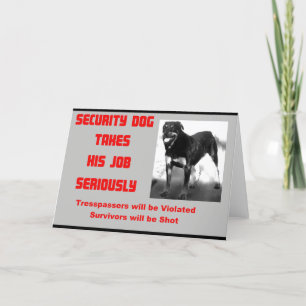 Tarjeta De Agradecimiento Perro adaptable de la seguridad