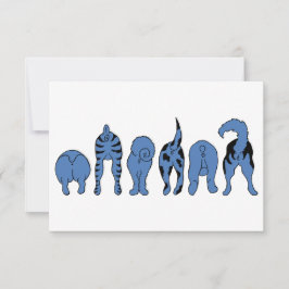 Tarjeta De Agradecimiento Perro Azul