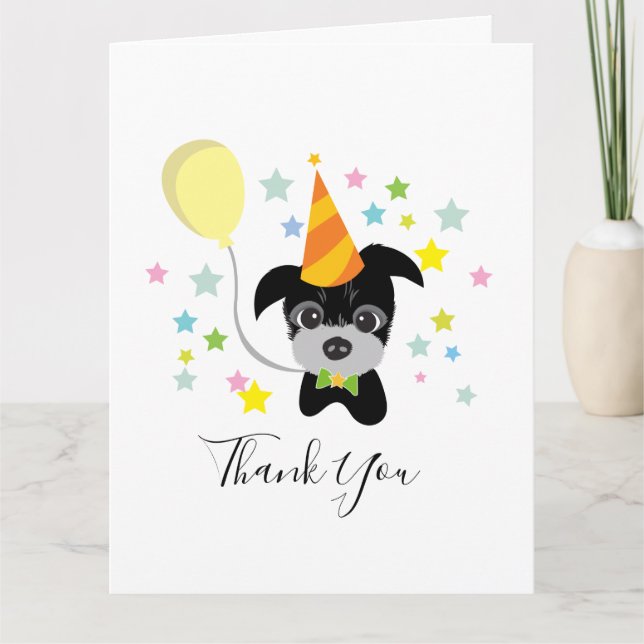 Tarjeta De Agradecimiento perro, cachorro, (Anverso)