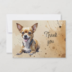 Tarjeta De Agradecimiento Perro Chihuahua Divertido y Lindo Gracias