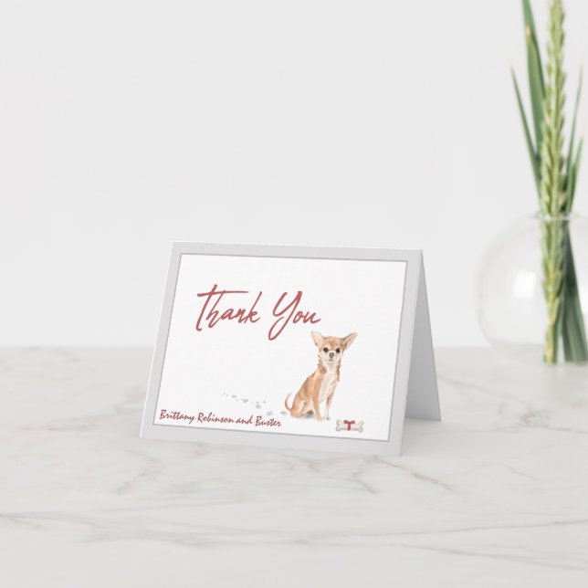 Tarjeta De Agradecimiento Perro chihuahua Mascota personalizado personaliza  (Anverso)