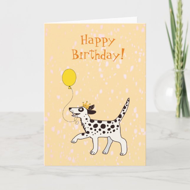 Tarjeta De Agradecimiento Perro dálmata desea feliz cumpleaños (Anverso)