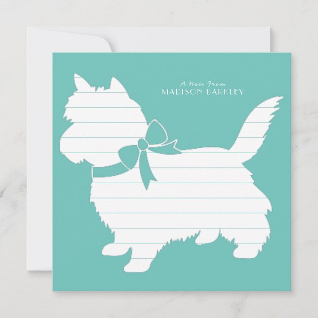 Tarjeta De Agradecimiento Perro de Cairn Terrier (Anverso)