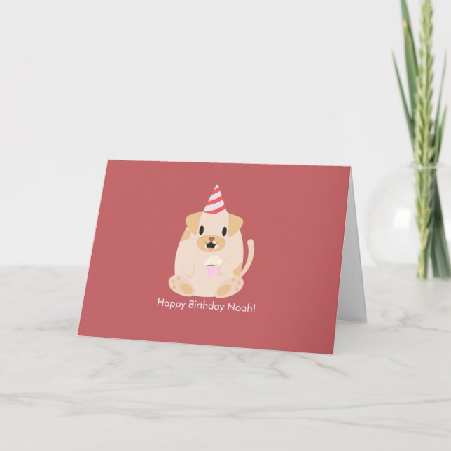 Tarjeta De Agradecimiento Perro de Cumpleaños Adorable (Anverso)