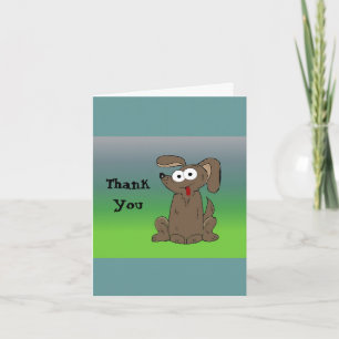 Tarjeta De Agradecimiento Perro de dibujos animados divertido gracias