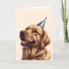 Tarjeta De Agradecimiento Perro de la recuperación dorada del cumpleaños