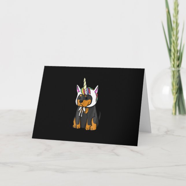 Tarjeta De Agradecimiento Perro de Rottweiler Unicorn (Anverso)
