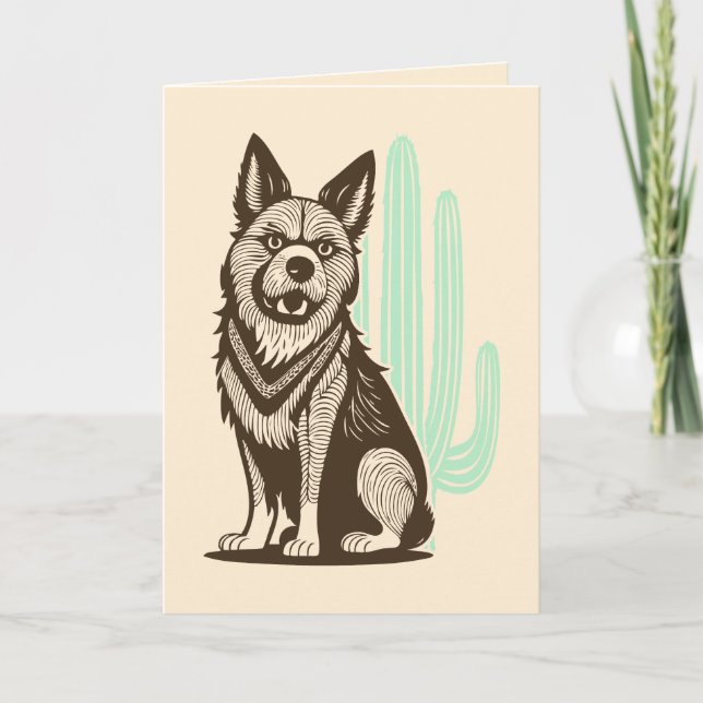 Tarjeta De Agradecimiento perro del desierto (Anverso)