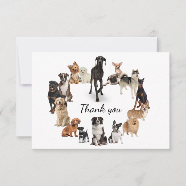 Tarjeta De Agradecimiento Perro divertido Raza de perro Mascota Animales Per (Anverso)