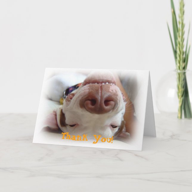 Tarjeta De Agradecimiento Perro feliz gracias (Anverso)