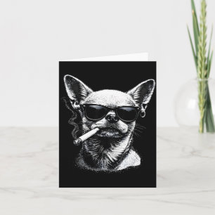 Tarjeta De Agradecimiento Perro fumando cigarrillo divertido meme de Chihuah