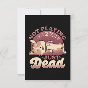 Tarjeta De Agradecimiento Perro Haciendo el Muerto - Irónica Mascota Adorabl