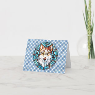 Tarjeta De Agradecimiento Perro Husky Siberiano de Cristal Manchado