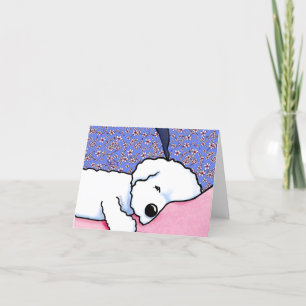 Tarjeta De Agradecimiento Perro KiniArt Cansado Bichon Notecard