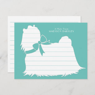 Tarjeta De Agradecimiento Perro maltés con pelo largo