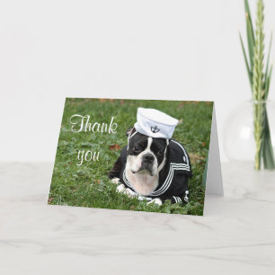 Tarjeta De Agradecimiento Perro marino de Boston terrier