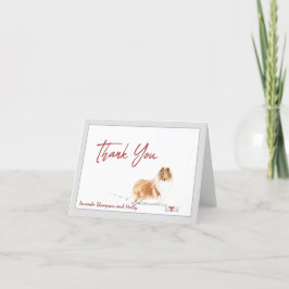 Tarjeta De Agradecimiento Perro Mascota Collie Personaliza Cinta Ósea    