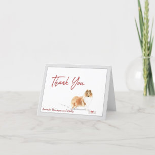 Tarjeta De Agradecimiento Perro Mascota Collie Personaliza Cinta Ósea    