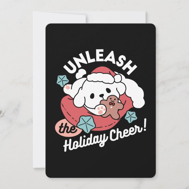 Tarjeta De Agradecimiento Perro navidad en Sombrero Santa - festividad para  (Anverso)