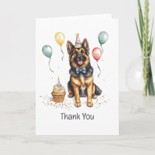 Tarjeta De Agradecimiento Perro Pastor Alemán Cumpleaños Gracias