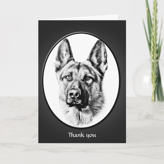 Tarjeta De Agradecimiento Perro pastor alemán "gracias" (Anverso)