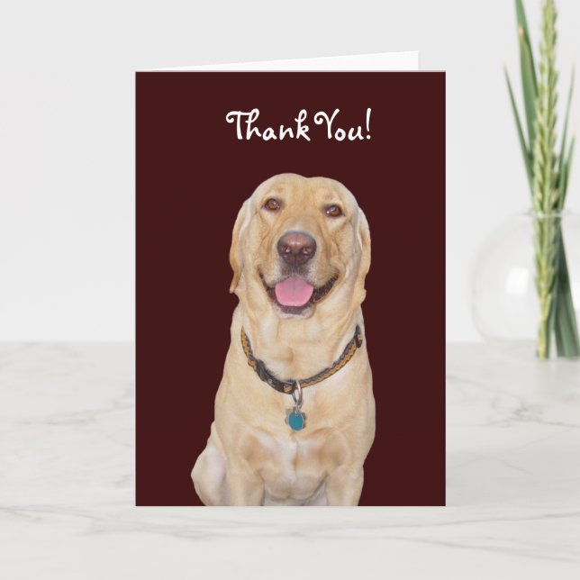 Tarjeta De Agradecimiento ¡Perro personalizable/Laboratorio "Gracias!" (Anverso)