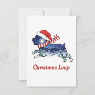 Tarjeta De Agradecimiento Perro Saltarín Navideño Festivo   Cachorro Lindo d