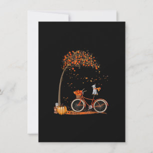 Tarjeta De Agradecimiento Perro Schnauzer y bicicleta de calabazas Hoja de o