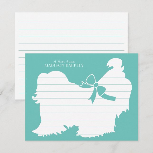 Tarjeta De Agradecimiento Perro Shih-Tzu con pelo largo (Anverso / Reverso)