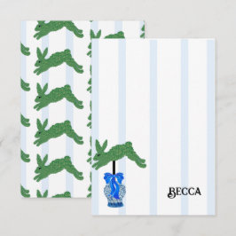 Tarjeta De Agradecimiento Perros de Blue Staffordshire Topiary Ginger Jar Ja