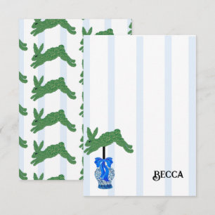 Tarjeta De Agradecimiento Perros de Blue Staffordshire Topiary Ginger Jar Ja