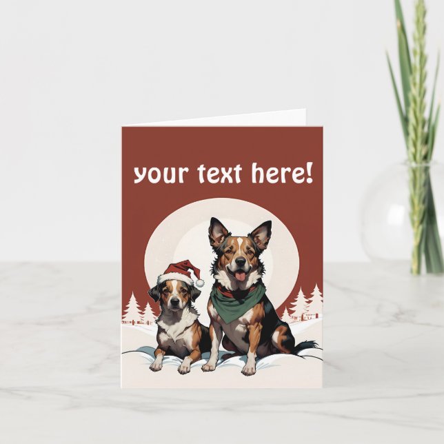 Tarjeta De Agradecimiento Perros navidades (Anverso)