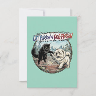 Tarjeta De Agradecimiento Persona Gato VS Persona Perro: La Batalla Definiti