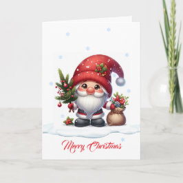 Tarjeta De Agradecimiento Personaje de caricatura de Gnome Santa Claus