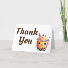 Tarjeta De Agradecimiento Personaje de té de burbujas