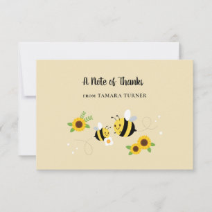 Tarjeta De Agradecimiento Personajes personalizados Baby Shower mami-to-bee
