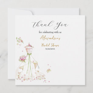 Tarjeta De Agradecimiento Personalice el Boda de ducha de novia Gracias