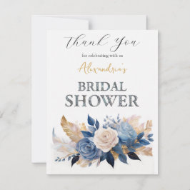 Tarjeta De Agradecimiento Personalice el ramo Bridal Shower Rose