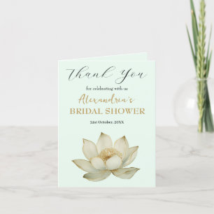 Tarjeta De Agradecimiento Personalice Lotus flower Bridal Shower Gracias
