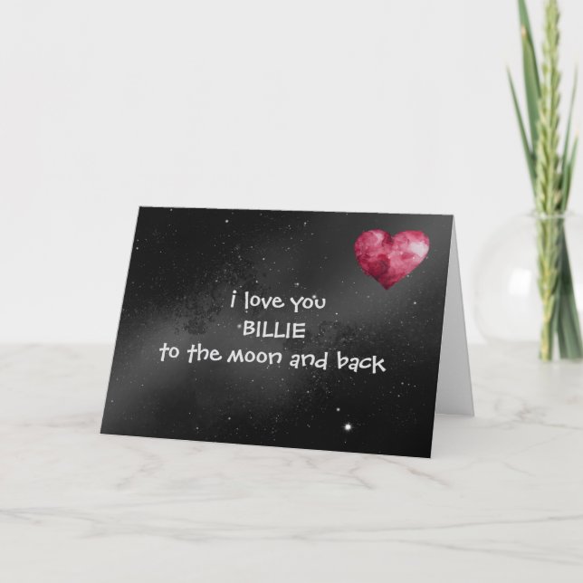 Tarjeta De Agradecimiento Personalised Love You to the Moon - folded card (Anverso)