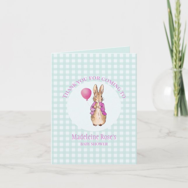 Tarjeta De Agradecimiento Personaliza a Peter el conejo Gracias (Anverso)