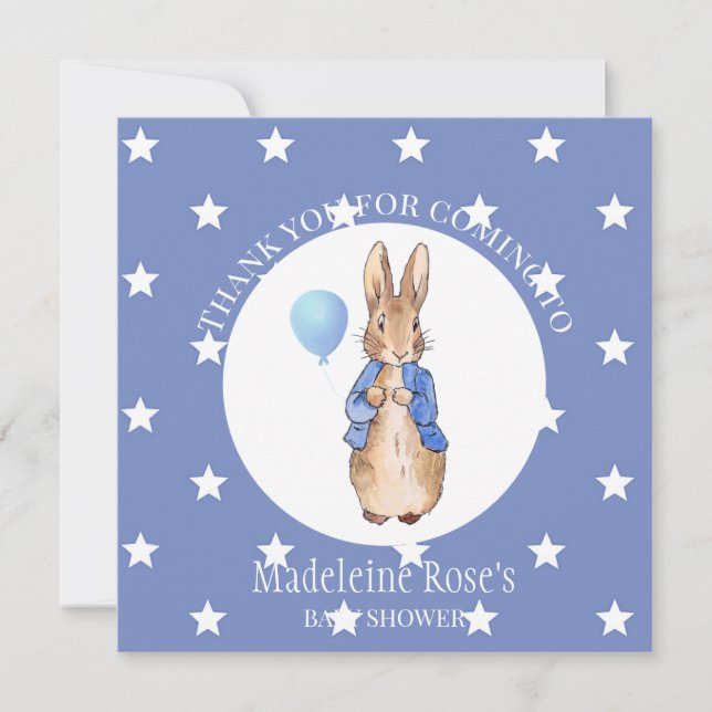 Tarjeta De Agradecimiento Personaliza a Peter el conejo Gracias (Anverso)