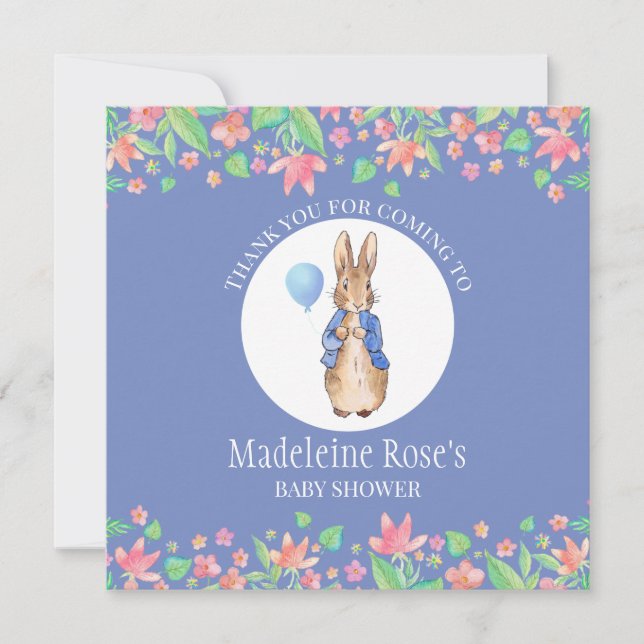 Tarjeta De Agradecimiento Personaliza a Peter el conejo Gracias (Anverso)