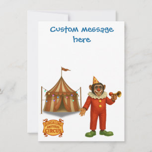 Tarjeta De Agradecimiento Personaliza: Chester el payaso chimpancé