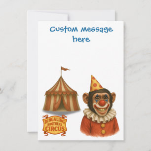 Tarjeta De Agradecimiento Personaliza: Chester el payaso chimpancé