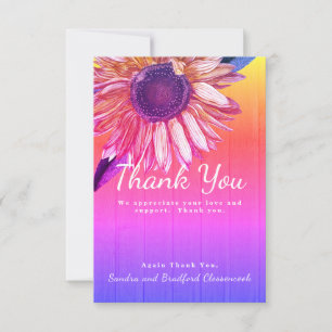 Tarjeta De Agradecimiento Personaliza el Personalizado Rustic Sunflower Rain