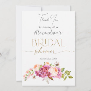 Tarjeta De Agradecimiento Personaliza el ramo floral de la ducha nupcial