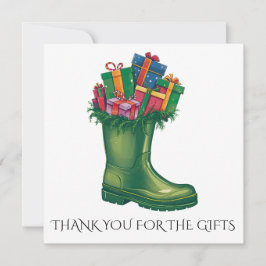 Tarjeta De Agradecimiento Personaliza las botas nuevas de Santa