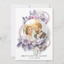 Tarjeta De Agradecimiento Personaliza tu foto boda en un ramo